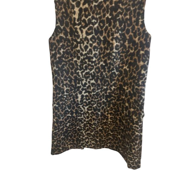 Dolce Cabo Women's XSmall Brown Leopard Print Long Line Fleece Sleeveless Vest - Picture 9 of 11
